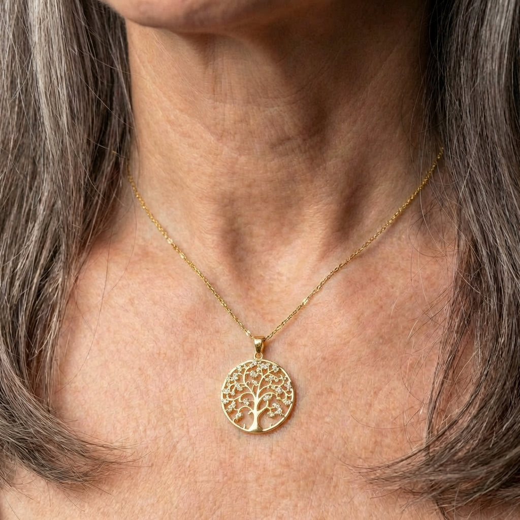 Roots Of Life Necklace In Gold