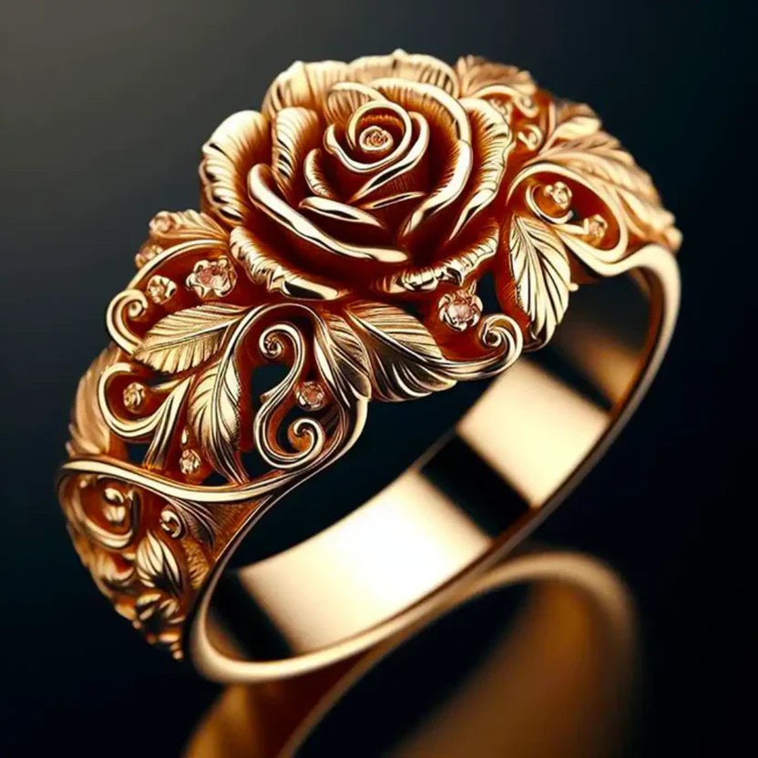 Rose Garden Gold Statement Ring