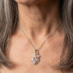 Rose Gold Hollow Flowers Natural Zircon Necklace
