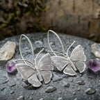 Silver Butterfly Dangle Earrings