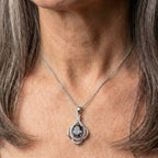 Silver Multicolor Gem Pendant Necklace