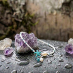 Star And Shell Anklet Bracelet With Natural Stones