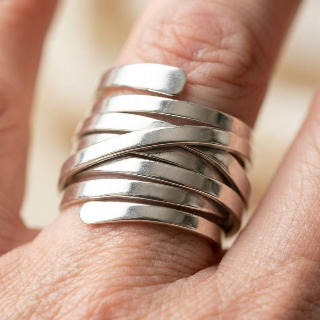 Statement Silver Wraparound Ring