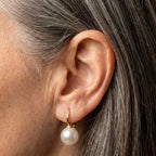 Thick Pearl Earrings In Gold