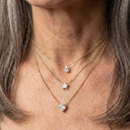 Three Pendant Necklace With Gold Zirconia