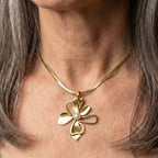 Trendy Hollow Flower Pearl Gold Necklace