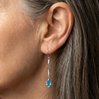 Vintage Blue Dangling Silver Earrings