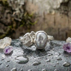 Vintage Baroque Pearl Silver Ring