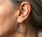 Vintage Bird Leaf Round Drop Earrings