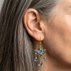 Vintage Blue Crystal Rain Earrings