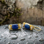 Vintage Blue Stone Dangle Earrings