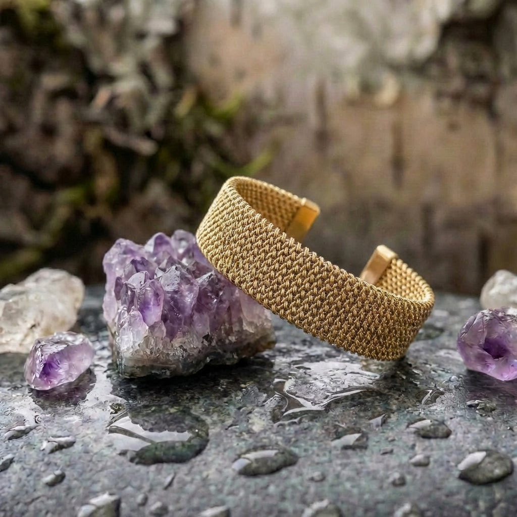 Vintage Braided Mesh Open Classic Bracelet