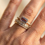 Vintage Bright Glass Ring Set