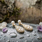 Vintage Bright & Pearl Earrings