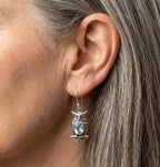 Vintage Carving Owl Silver Earrings