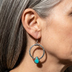 Vintage Circular Turquoise Stone Earrings