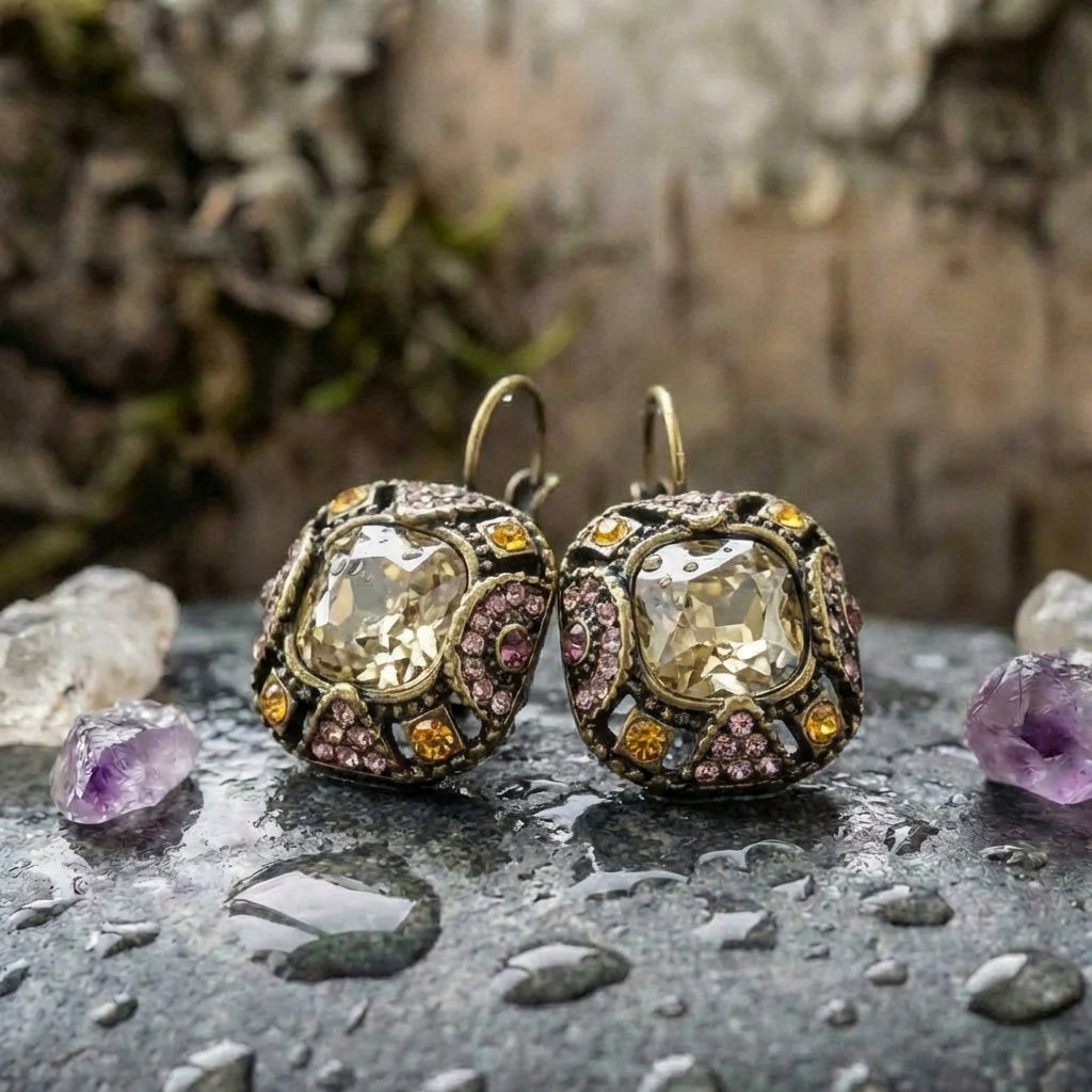 Vintage Crystal Dangle Earrings