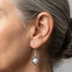 Vintage Dangling Pearl Silver Earrings