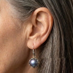 Vintage Dark Pearl Dangling Earrings