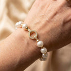 Vintage Elegant Zircon Circle Pearl Bracelet
