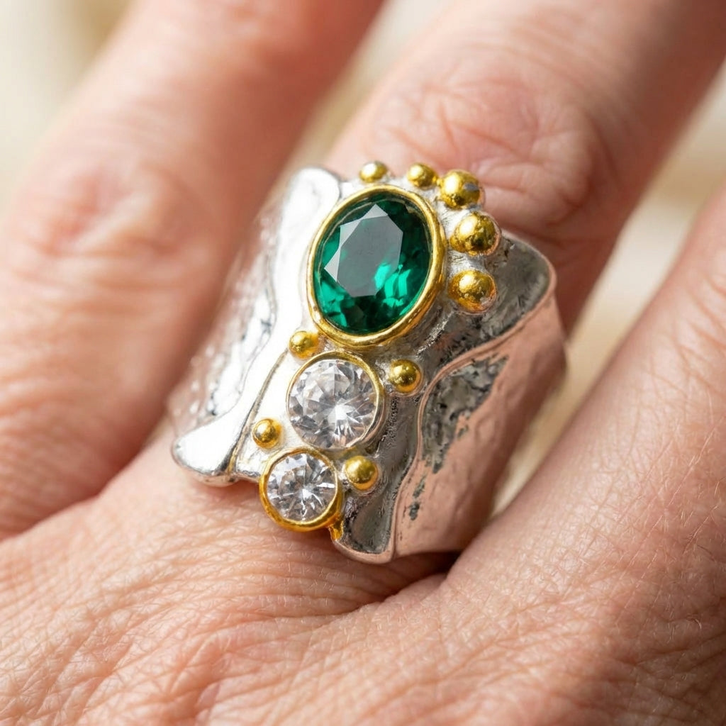 Vintage Emerald Statement Ring