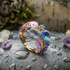 A Vintage Exotic Feather Crystal Ring