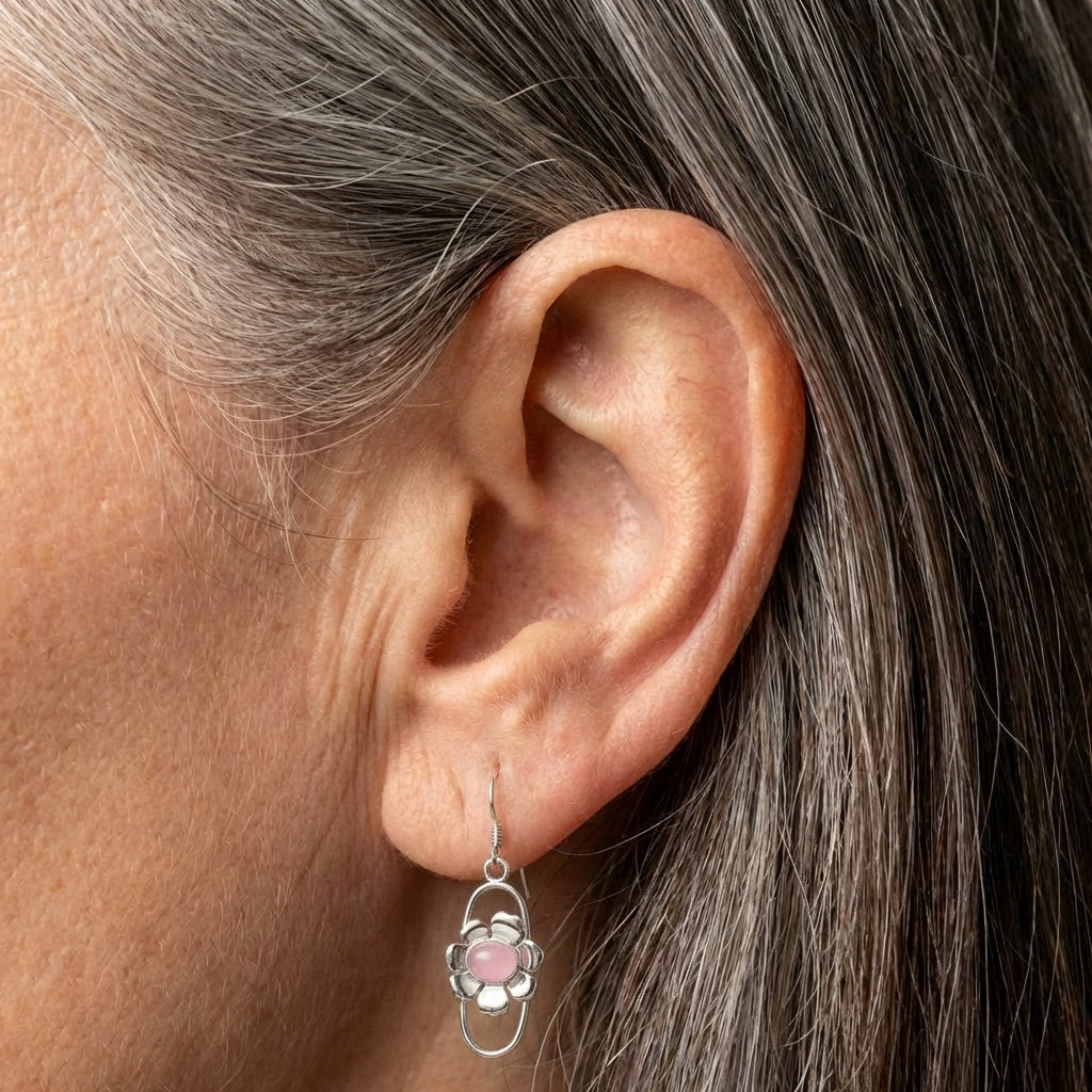 Vintage Flower Pink Earrings