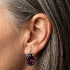 Vintage Garnet Blue Zirconia Earrings