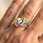 A Vintage Gold Blue Zirconia Ring
