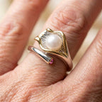Vintage Gold & Silver Pearl Ring