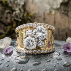Vintage Golden Bright Zirconia Ring