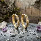 Vintage Golden Flower Hoop Earrings