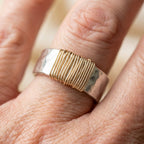 Vintage Golden Threads Silver Ring