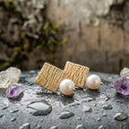Vintage Golden Threads With Pearls Earrings