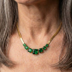 Vintage Green Crystal Zircon Necklace
