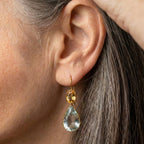 Vintage Green Glass Drop Earrings