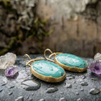 Vintage Green Stone Dangle Earrings