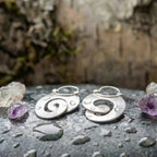 Vintage Gypsy Curl Silver Hoop Earrings