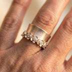 Vintage Inlaid Flower Golden Plated Ring