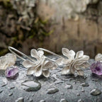 Vintage Irregular Blossom Silver Earrings
