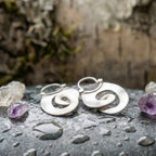 Vintage Irregular Form Silver Earrings