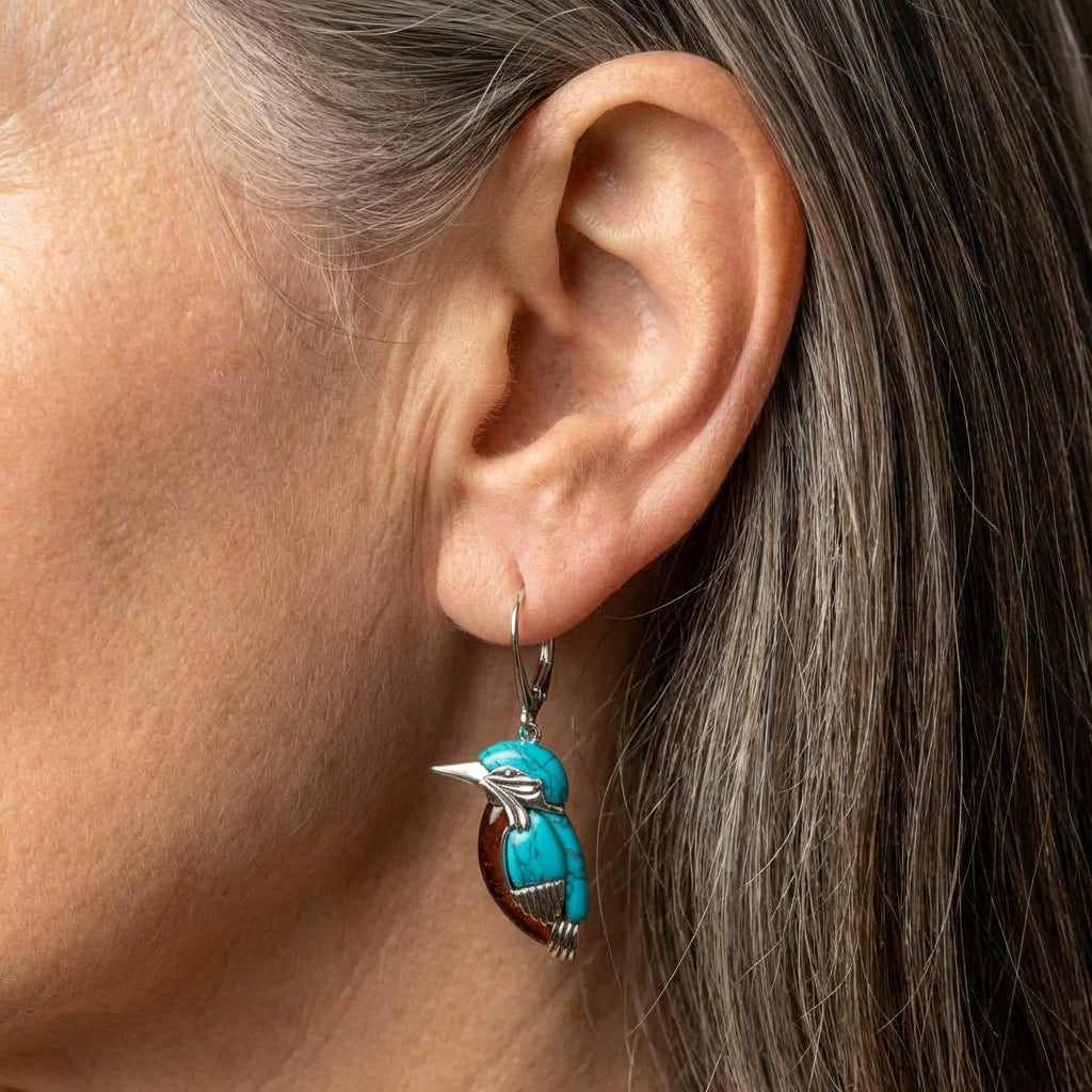 Vintage Kingfisher Earrings
