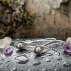 Vintage Leaf & Pearl Earrings