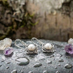 Vintage Lotus Pearl Earrings