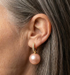 Vintage Micro Zircon Pink Pearl Earrings