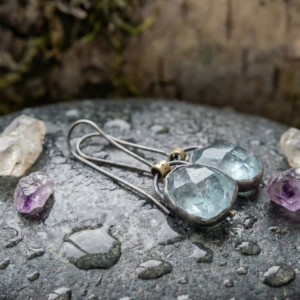 Vintage Moon Glass Earrings