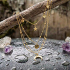 Vintage Moon Tassel Pendant Necklace