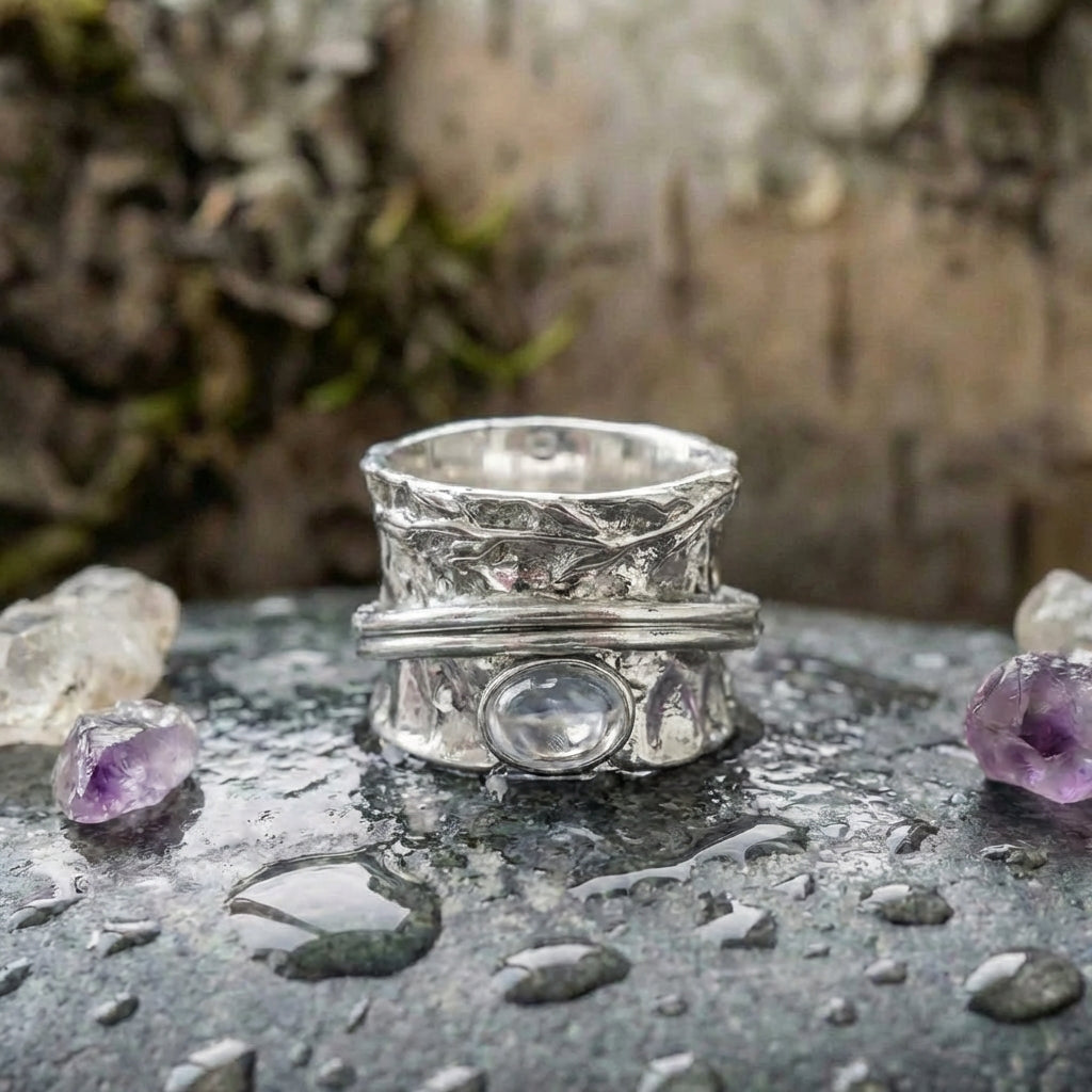 Vintage Moonstone Crystal Ring