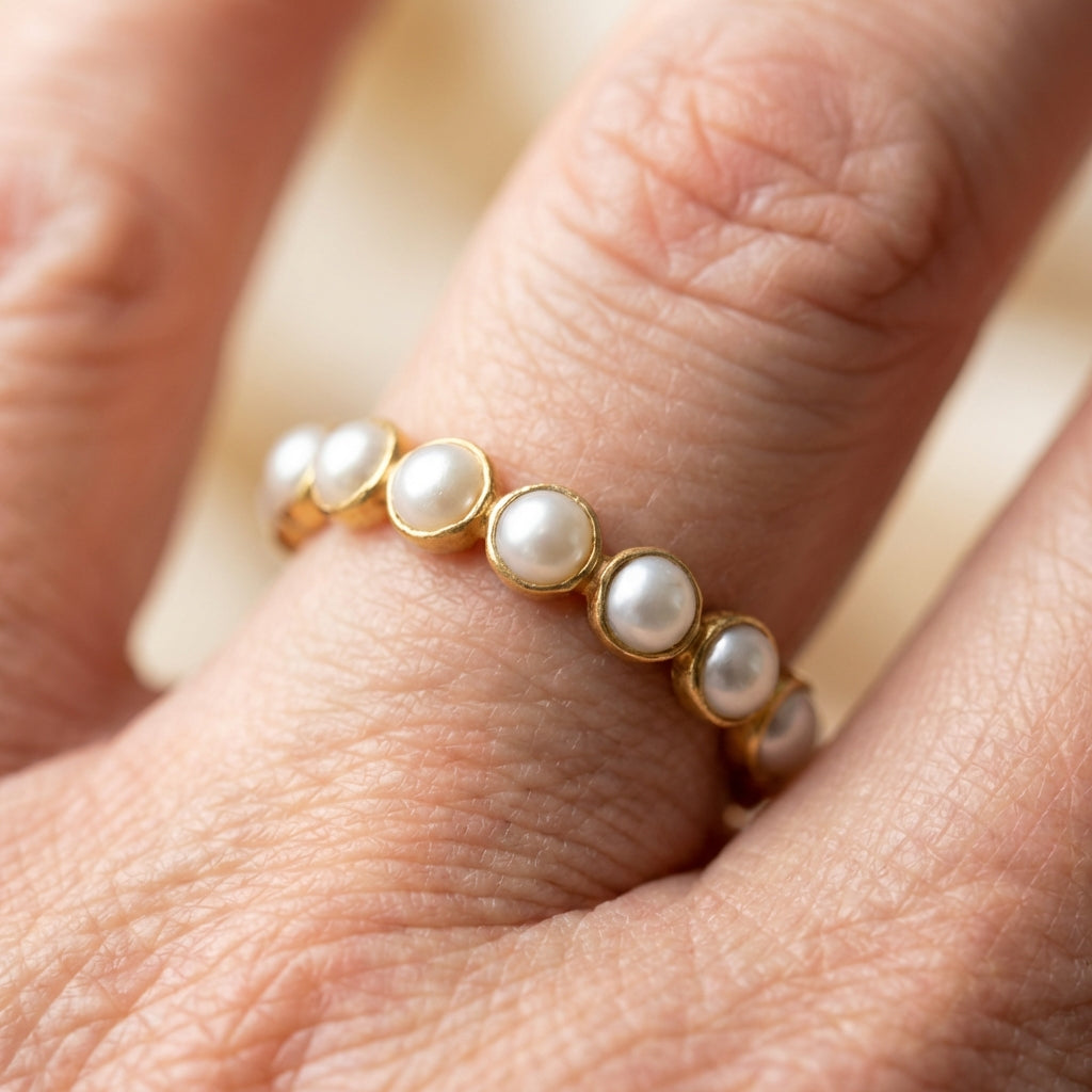Vintage Pearl Gold Ring