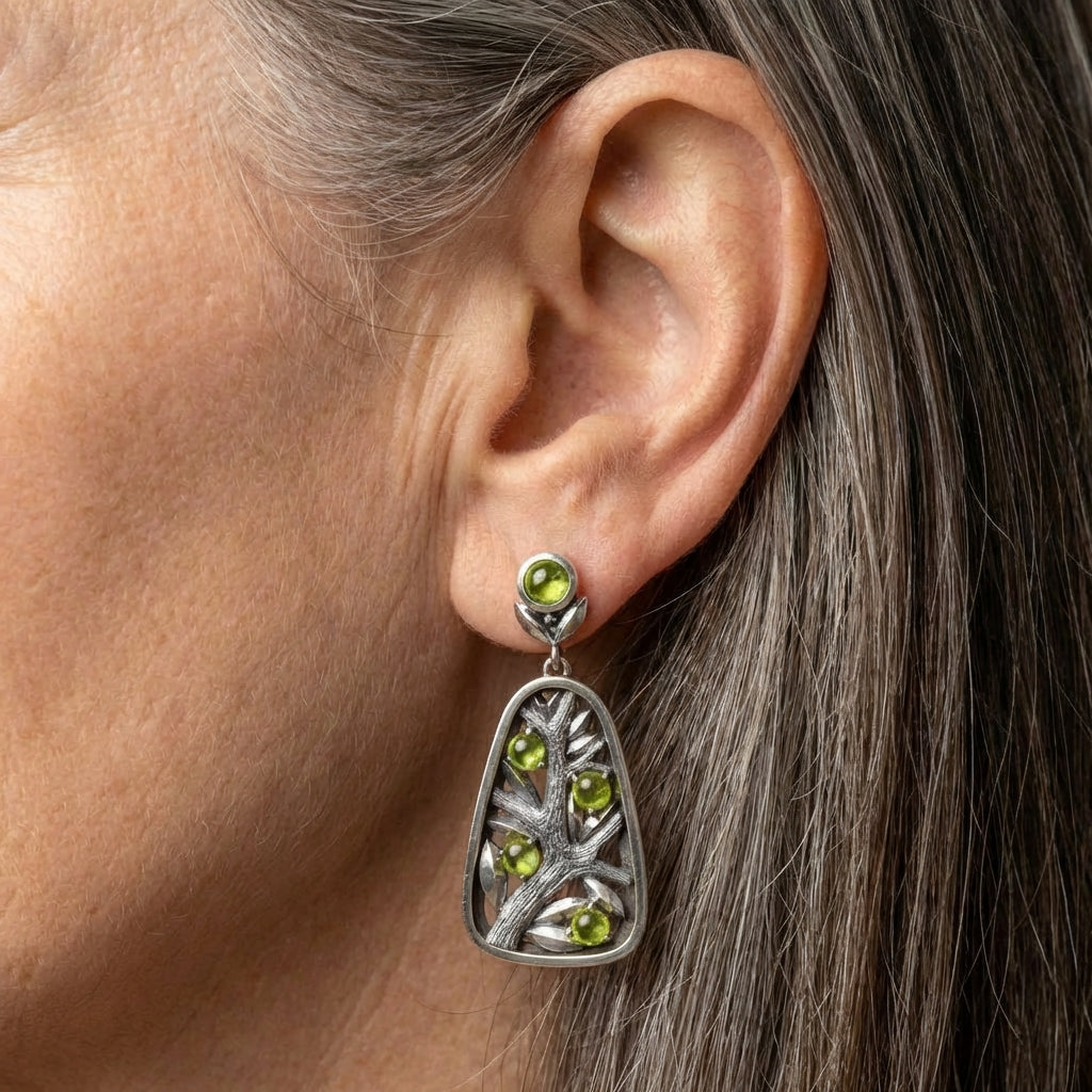 Vintage Peridot Branch Earrings